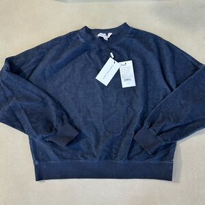 Something Navy oversized Reversed Jersey Sweatshirt in size XS